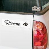 Rescue Paw Print Cursive Bumpersticker (Op Truck)