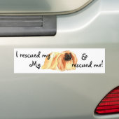 Rescue Pekingese Bumpersticker (Op auto)