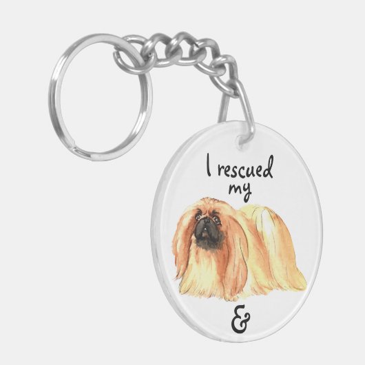 Rescue Pekingese Sleutelhanger (Voorkant Links)