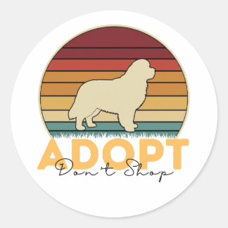 Rescue Pet Awareness - Adopteer niet winkelen Newf Ronde Sticker