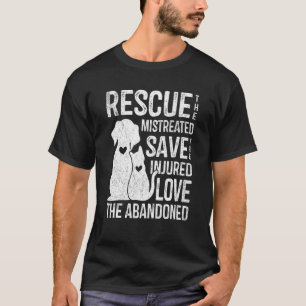 Rescue Pet Save Love Cute Animals Rescue Dog Cat T-shirt