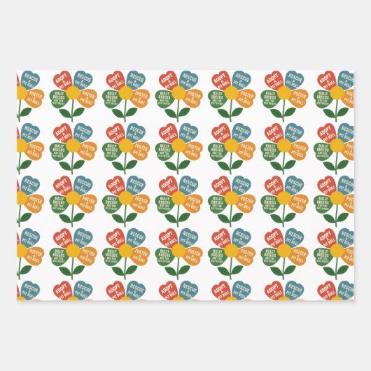 Rescue Pit Bull Gift Wrap Sheets Inpakpapier Vel (Voorkant 3)