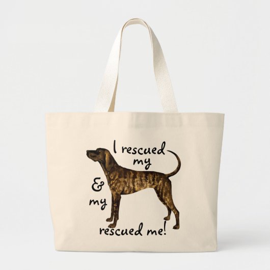 Rescue Plott Hound Grote Tote Bag (Voorkant)