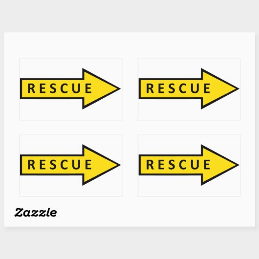 Rescue R Rechthoekige Sticker (Vel)