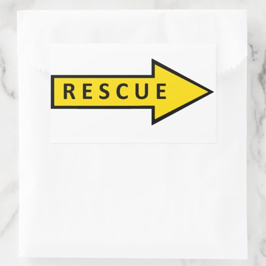 Rescue R Rechthoekige Sticker (Tas)