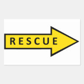 Rescue R Rechthoekige Sticker (Voorkant)