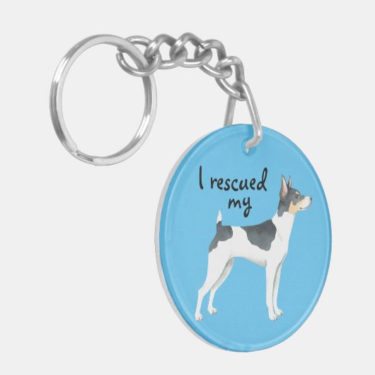Rescue Rat Terrier Sleutelhanger (Voorkant Links)