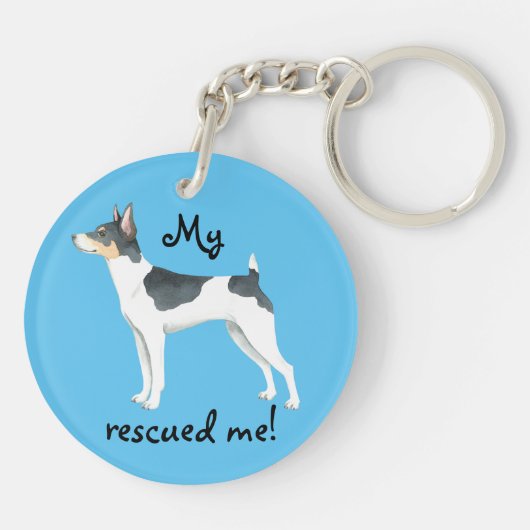 Rescue Rat Terrier Sleutelhanger (Achterkant)