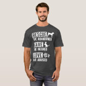 Rescue Save Love Dierenasiel Adopteer Hond Kat T-shirt (Voorkant volledig)