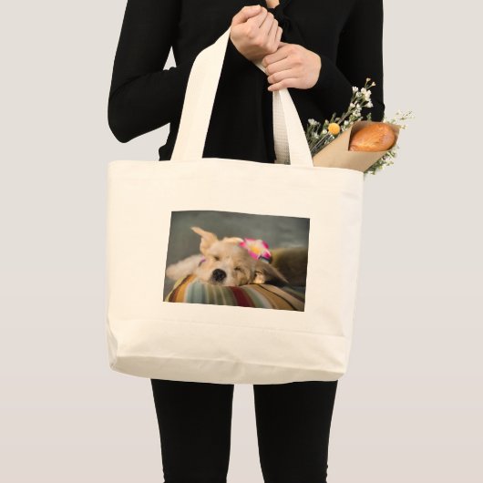 Rescue slapende puppy canvas tas (Voorkant (product))