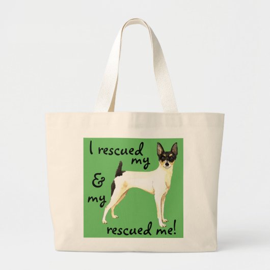 Rescue Speelgoed Fox Terrier Grote Tote Bag (Voorkant)