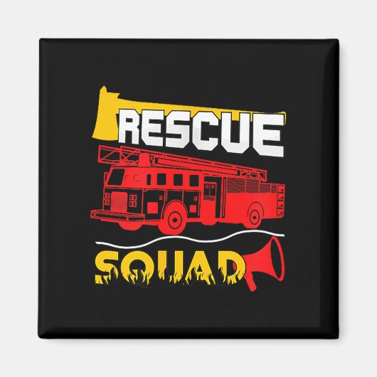 Rescue Squad Lifesaver Fireman Gift Proud Firefigh Magneet (Voorkant)