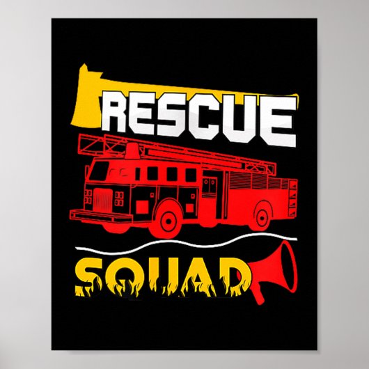 Rescue Squad Lifesaver Fireman Gift Proud Firefigh Poster (Voorkant)