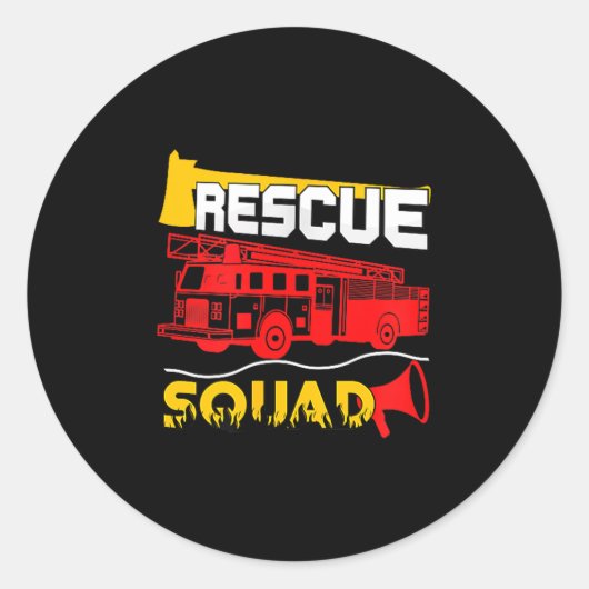 Rescue Squad Lifesaver Fireman Gift Proud Firefigh Ronde Sticker (Voorkant)