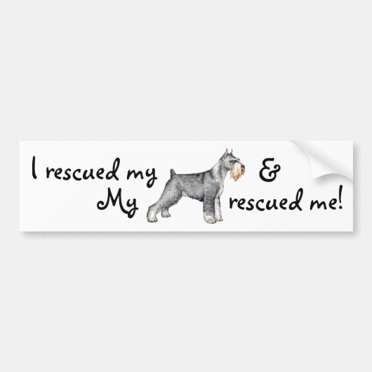 Rescue Standard Schnauzer Bumpersticker (Voorkant)
