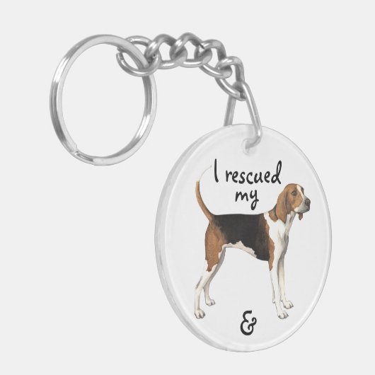 Rescue Treeing Walker Coonhound Sleutelhanger (Voorkant Links)