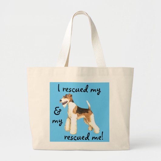 Rescue Wire Fox Terrier Grote Tote Bag (Voorkant)