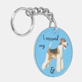 Rescue Wire Fox Terrier Sleutelhanger (Voorkant Links)