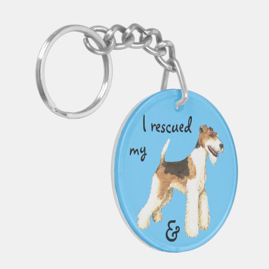 Rescue Wire Fox Terrier Sleutelhanger (Voorkant Links)