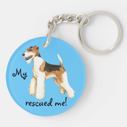 Rescue Wire Fox Terrier Sleutelhanger (Achterkant)
