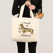 Rescue Wirehaered Dachshund Grote Tote Bag (Voorkant (product))