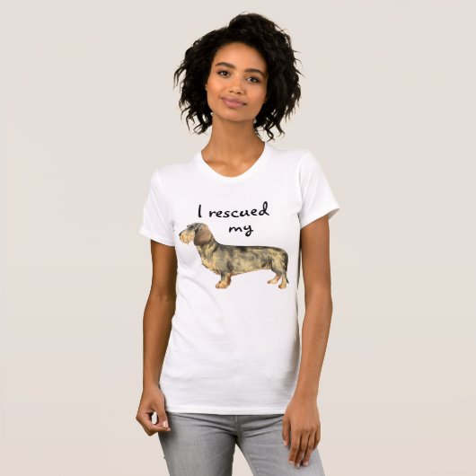 Rescue Wirehaered Dachshund T-shirt (Voorkant volledig)