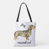 Rescue Wirehaered Dachshund Tote Bag (Achterkant)