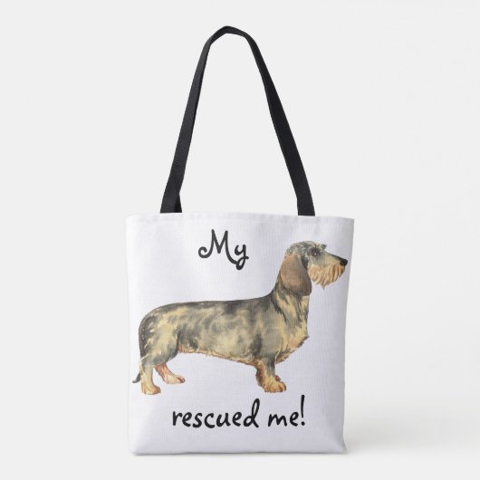 Rescue Wirehaered Dachshund Tote Bag (Achterkant)