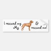Rescue Wirehain Vizsla Bumpersticker (Voorkant)