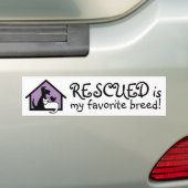 Rescued is mijn favoriete ras! bumpersticker (Op auto)