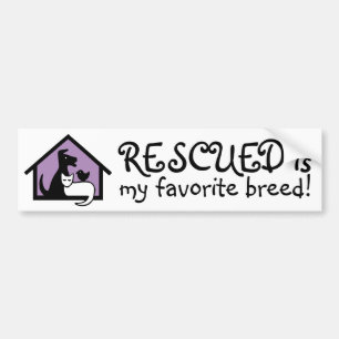 Rescued is mijn favoriete ras! bumpersticker
