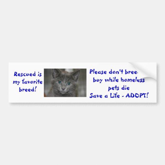 Rescued is mijn favoriete ras dat niet voortplant bumpersticker (Voorkant)