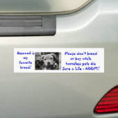 Rescued is mijn favoriete ras dat niet voortplant  bumpersticker (Op auto)