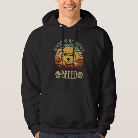 Rescued Is My Favorite Breed  Adoption Poodle Hoodie (Voorkant)
