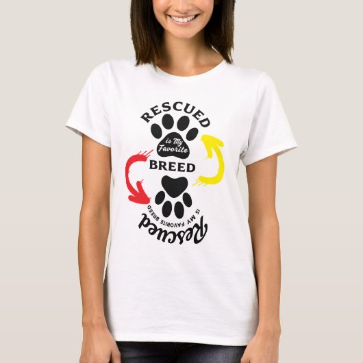 Rescued Is My Favorite Breed – Minimal Pet Lover  T-shirt (Voorkant)