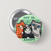 Rescued / Shelter Cat's Ronde Button 5,7 Cm (Voorkant /achterkant)