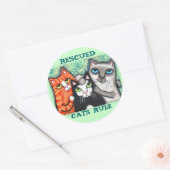 Rescued / Shelter Cat's Ronde Sticker (Envelop)