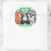 Rescued / Shelter Cat's Ronde Sticker (Tas)