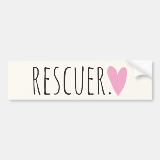 Rescuer met hart bumpersticker (Voorkant)