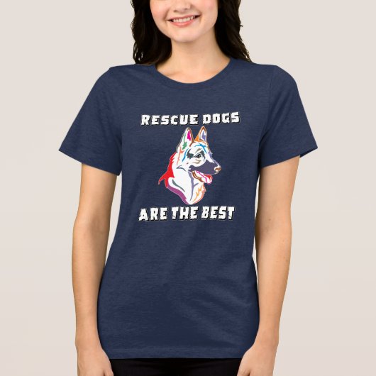 Rescues are the Best - German Shepherd Tri-Blend Shirt (Voorkant)