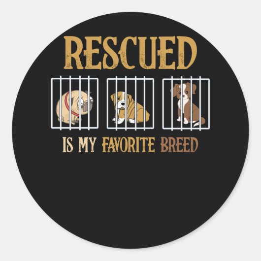 Rescuing is mijn favoriete Hondenliefhebber van fo Ronde Sticker (Voorkant)