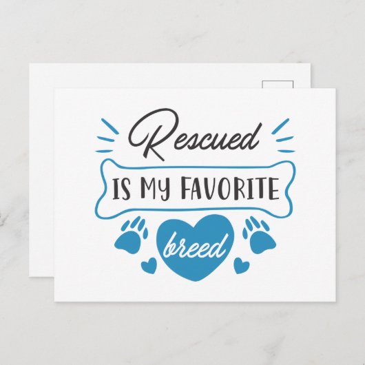 Rescuing is mijn favoriete ras briefkaart (Voorkant / Achterkant)