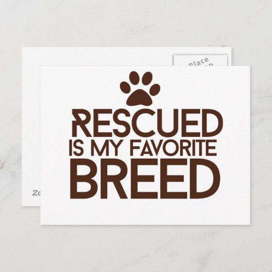 Rescuing is mijn favoriete ras briefkaart (Voorkant / Achterkant)