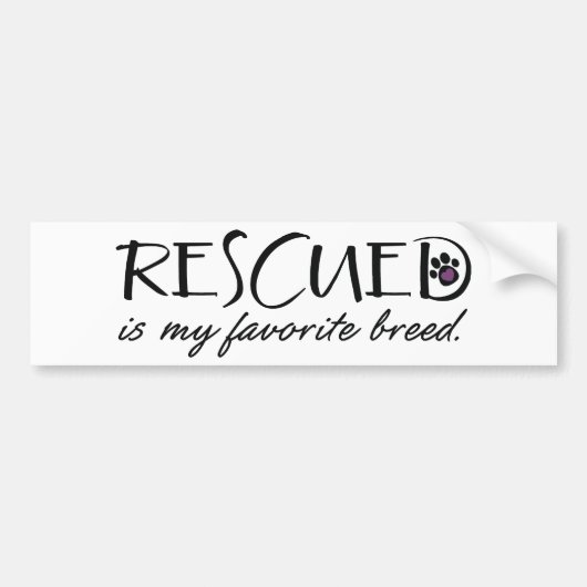 Rescuing is mijn favoriete ras bumpersticker (Voorkant)