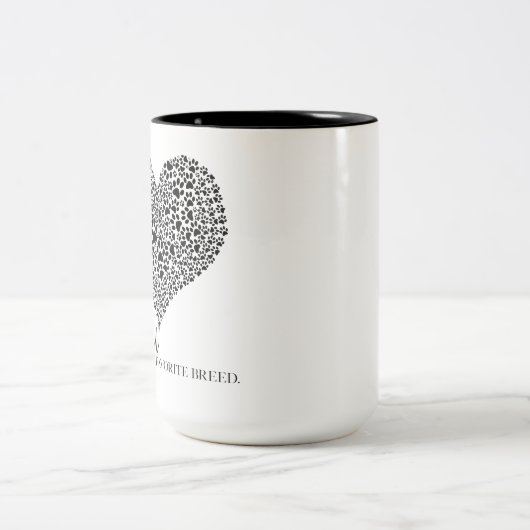 Rescuing is mijn favoriete ras - koffie-mok/kop tweekleurige koffiemok (Center)