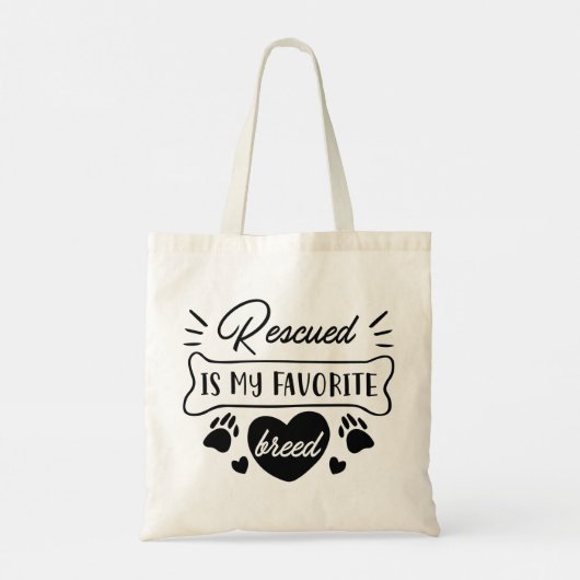 Rescuing is mijn favoriete ras tote bag (Achterkant)