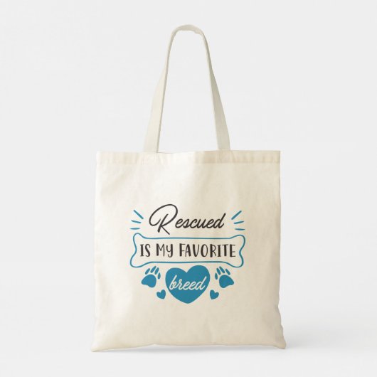 Rescuing is mijn favoriete ras tote bag (Achterkant)