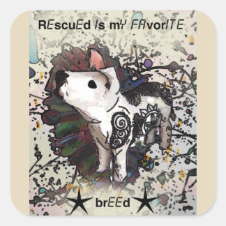Rescuing is mijn favoriete ras vierkante sticker