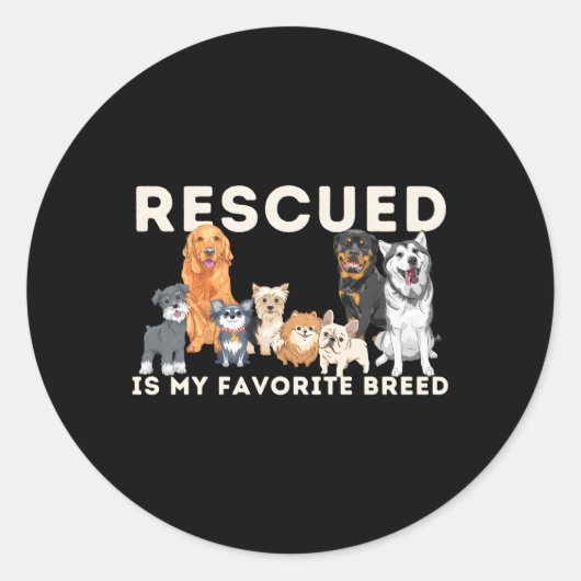 Rescuing is mijn favoriete redding van fokdieren ronde sticker (Voorkant)