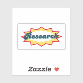 Research, comic book pop design sticker